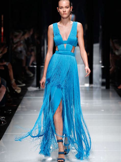 blue versace fashion week|versace dresses.